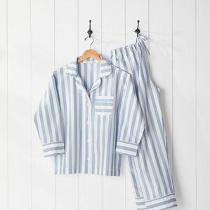 Serena & Lily Sky Blue and White Pajama Set